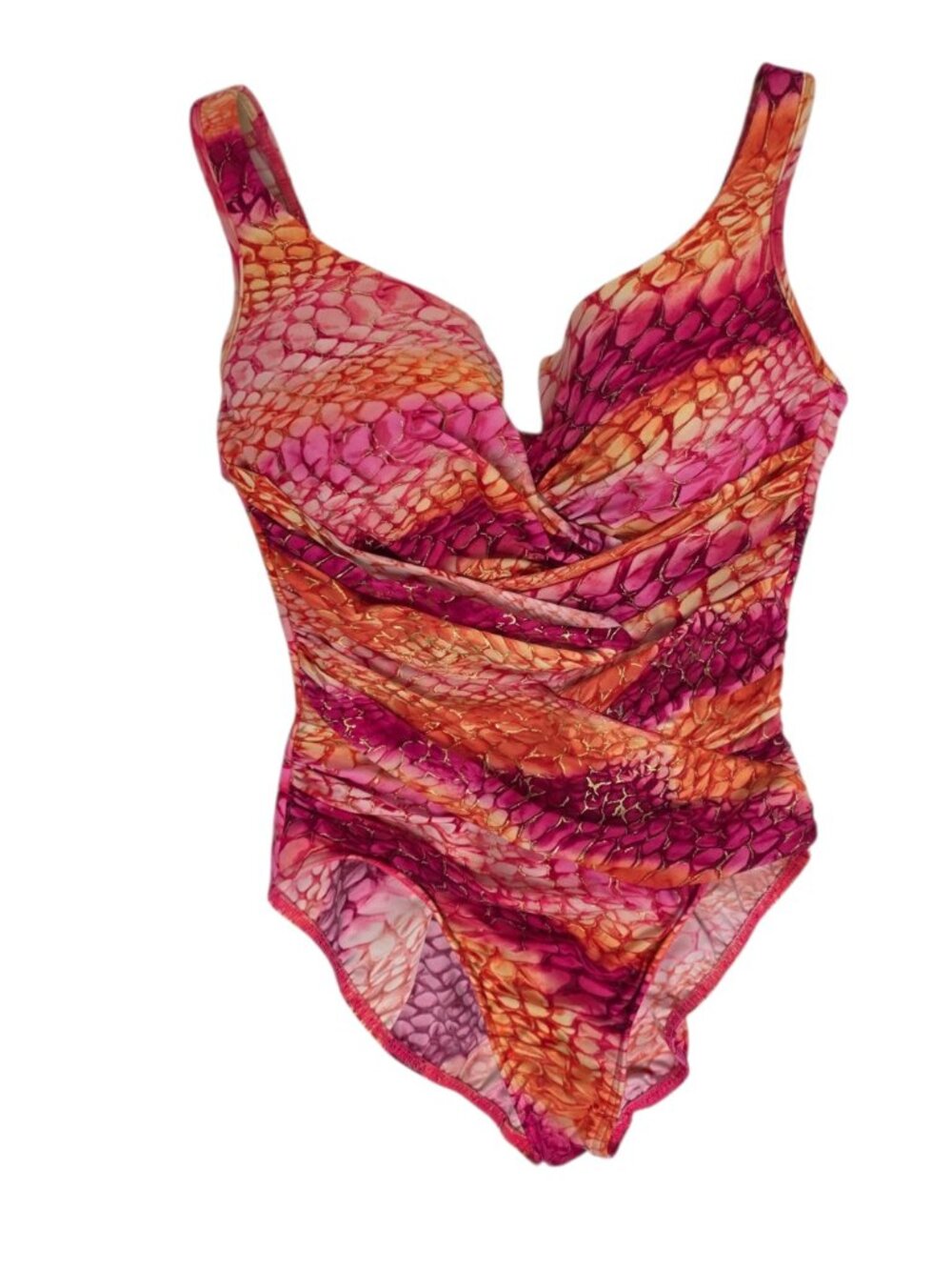 Miraclesuit One Piece Swimsuit, Ruched, Flattering, Underwired, Size 12